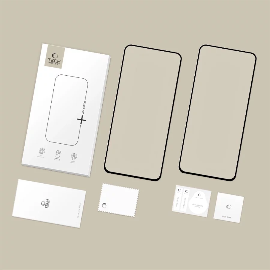 Szkło hartowane Tech-Protect Glass Fit+ 2-pack na Samsung Galaxy S25 FE - czarne