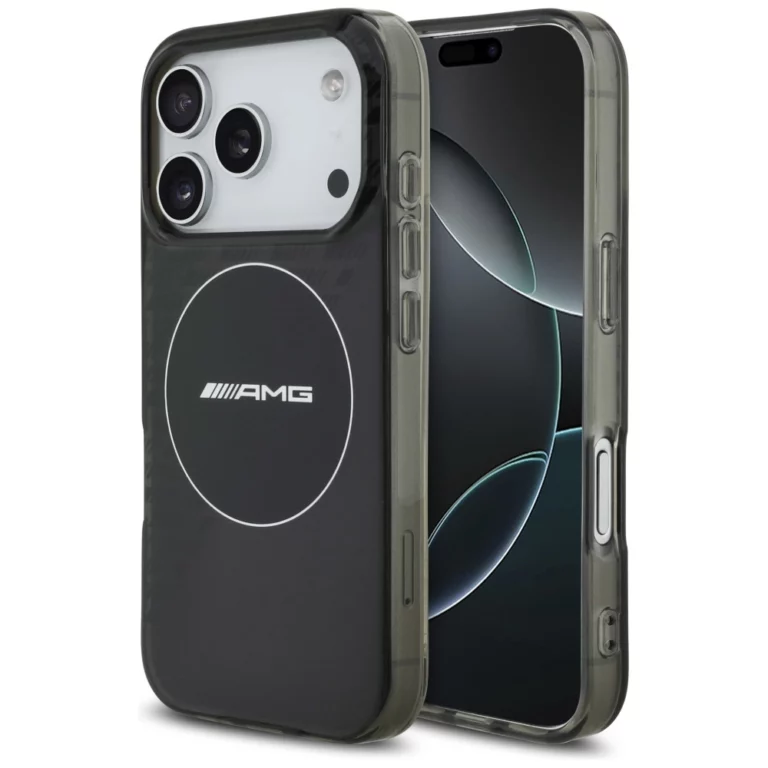 Etui AMG Double Layer Transparent Smocked MagSafe do iPhone 17 Pro - czarne