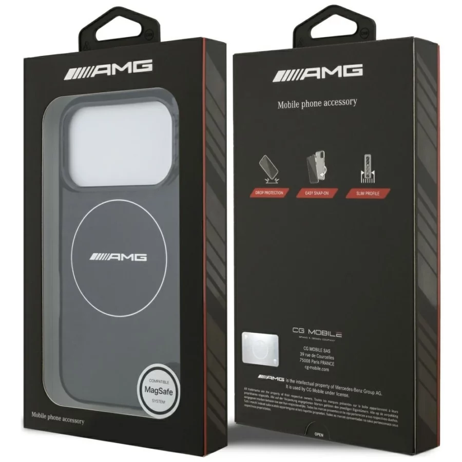Etui AMG Double Layer Transparent Smocked MagSafe do iPhone 17 Pro - czarne
