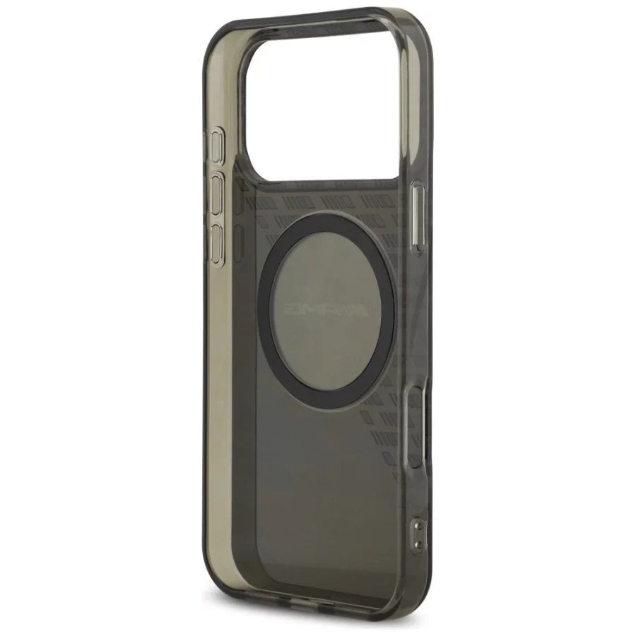 Etui AMG Double Layer Transparent Smocked MagSafe do iPhone 17 Pro Max - czarne