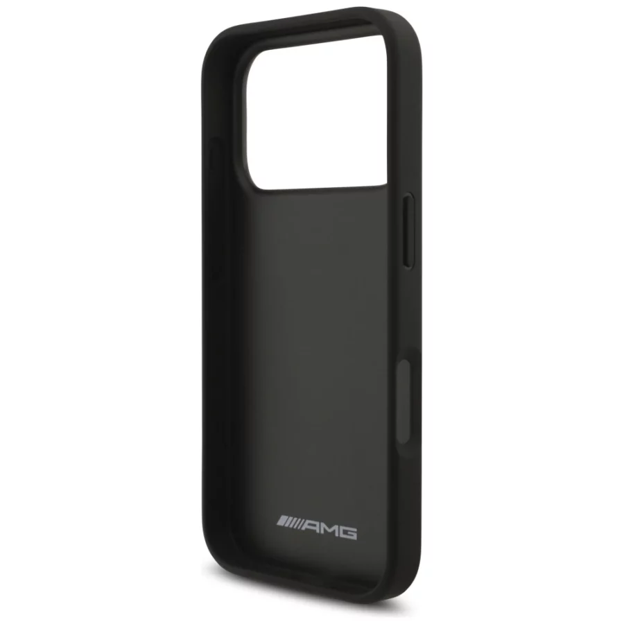 Etui AMG Leather Debossed Lines Logo do iPhone 17 Pro - czarne