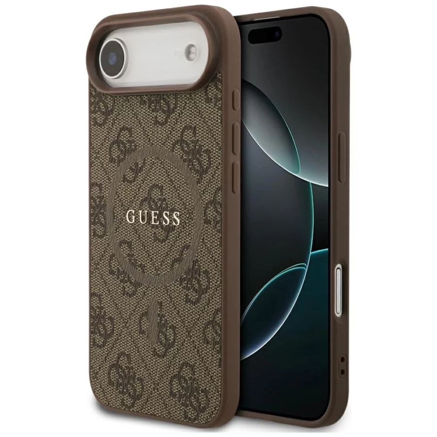 Etui Guess 4G Ring Classic Logo MagSafe na iPhone 17 Air - brązowe