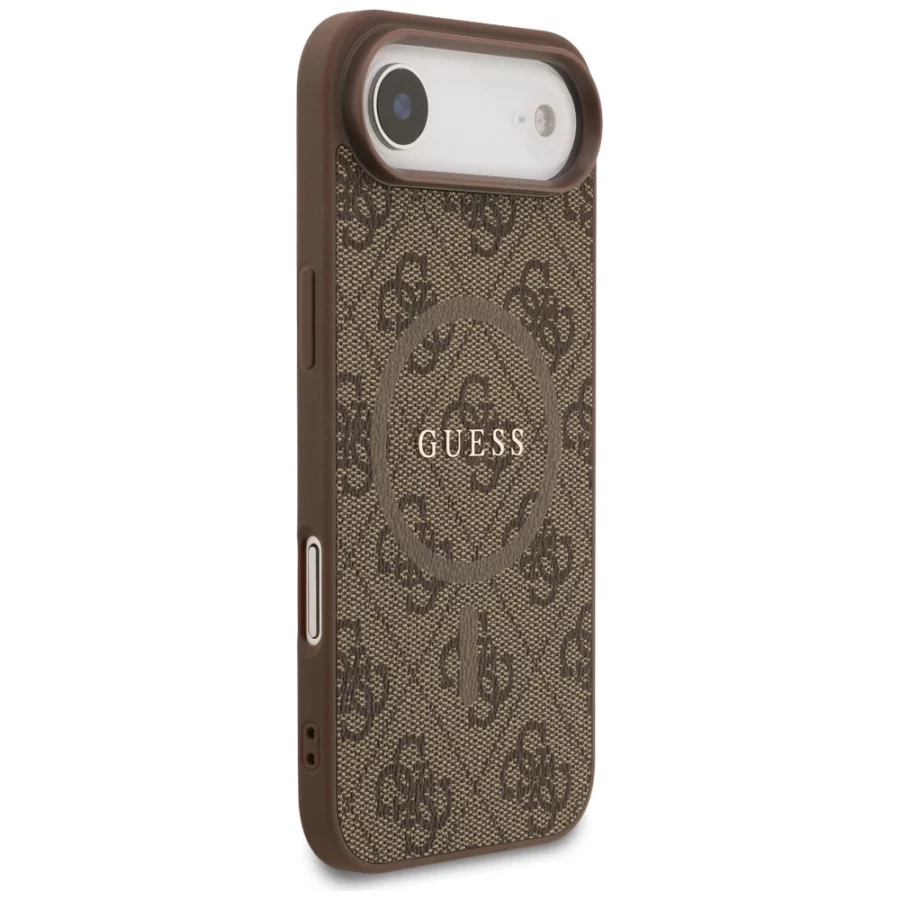 Etui Guess 4G Ring Classic Logo MagSafe na iPhone 17 Air - brązowe