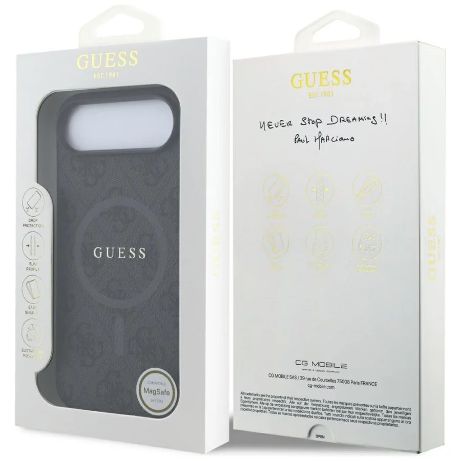 Etui Guess 4G Ring Classic Logo MagSafe do iPhone 17 Air - czarne
