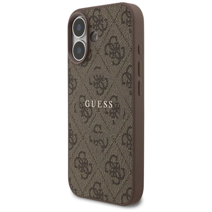Etui Guess 4G Ring Classic Logo MagSafe na iPhone 17 - brązowe