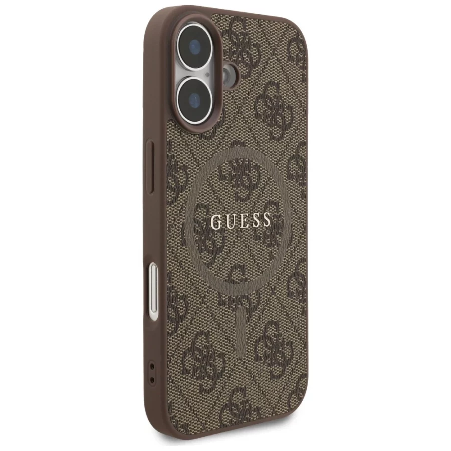 Etui Guess 4G Ring Classic Logo MagSafe na iPhone 17 - brązowe