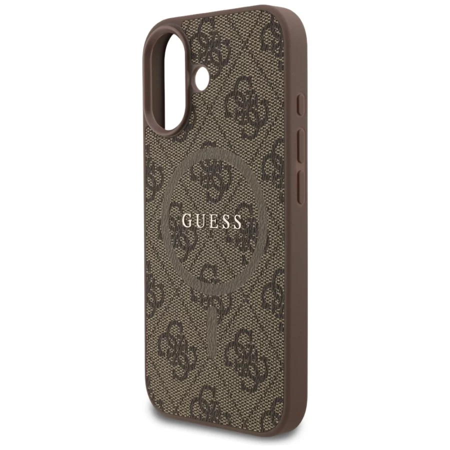 Etui Guess 4G Ring Classic Logo MagSafe na iPhone 17 - brązowe
