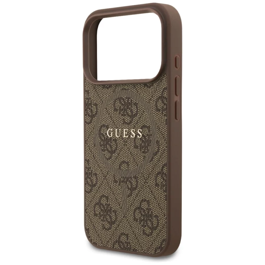 Etui Guess 4G Ring Classic Logo MagSafe na iPhone 17 Pro - brązowe