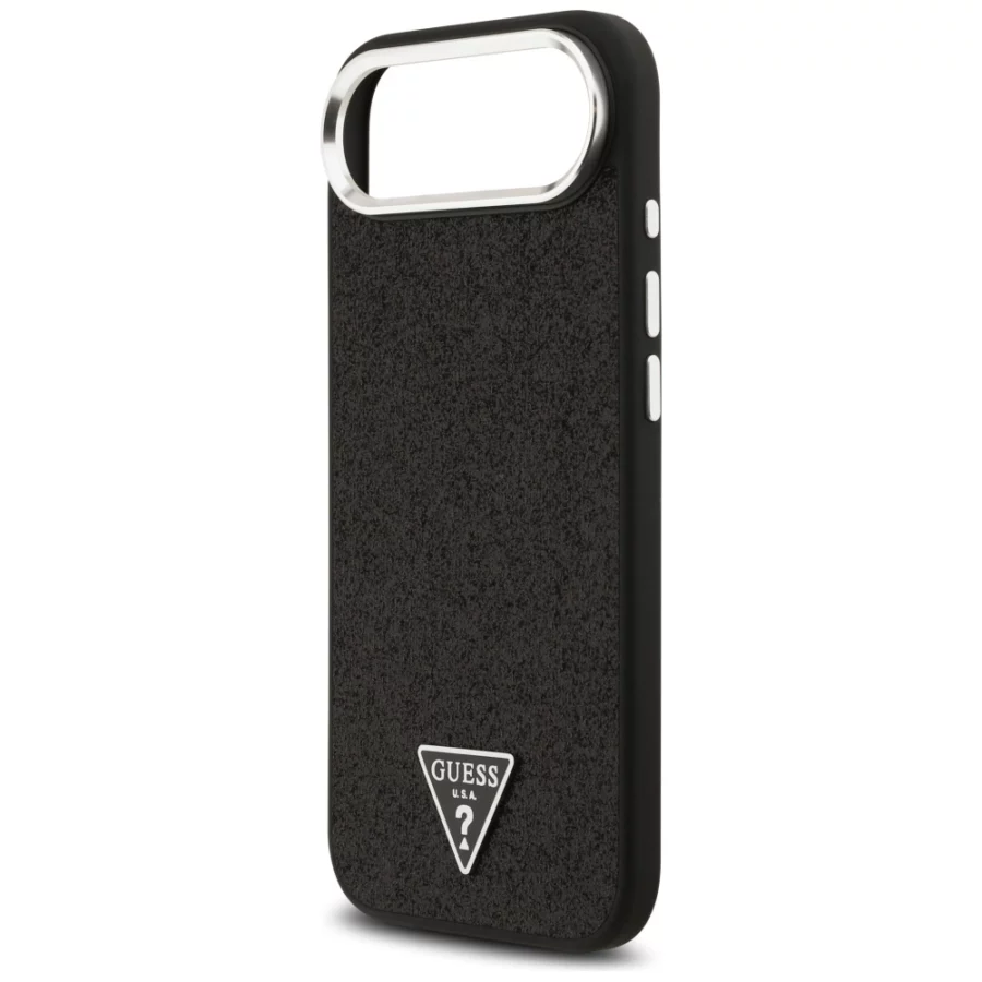 Etui Guess Glitter Triangle Logo MagSafe do iPhone 17 Air - czarne