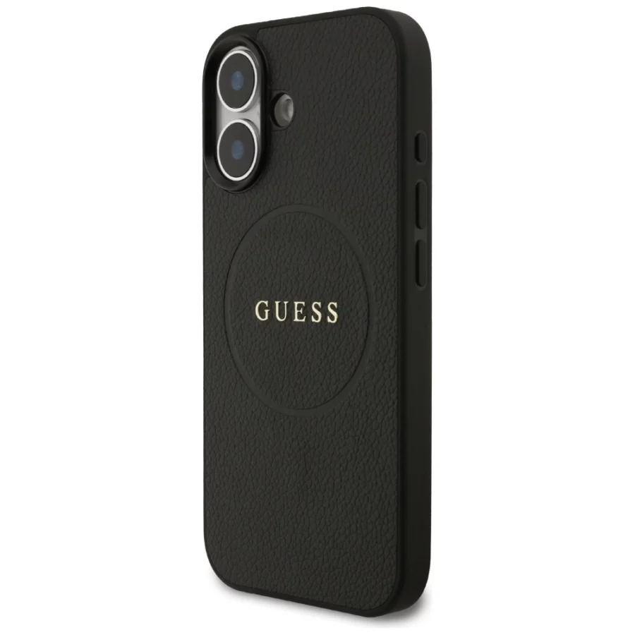 Etui Guess Grained Ring MagSafe do iPhone 17 - czarne