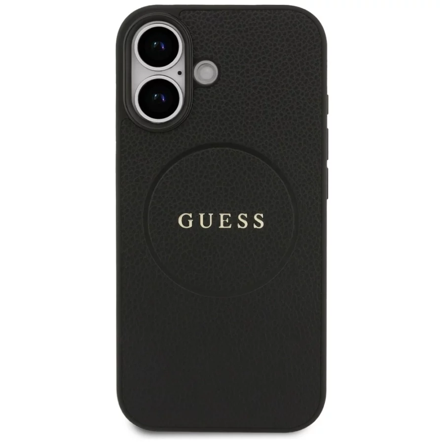 Etui Guess Grained Ring MagSafe do iPhone 17 - czarne