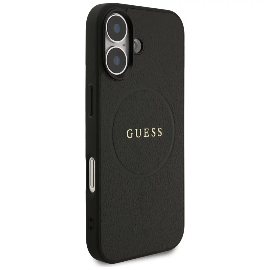 Etui Guess Grained Ring MagSafe do iPhone 17 - czarne