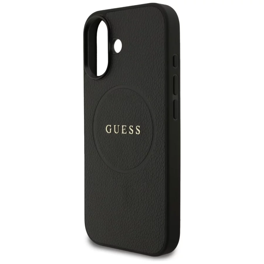 Etui Guess Grained Ring MagSafe do iPhone 17 - czarne