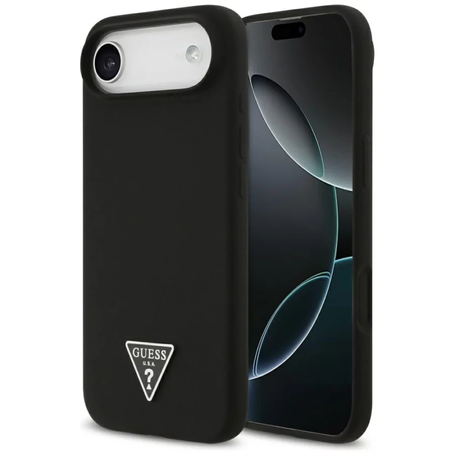 Etui Guess Silicone Triangle Logo MagSafe do iPhone 17 Air - czarne