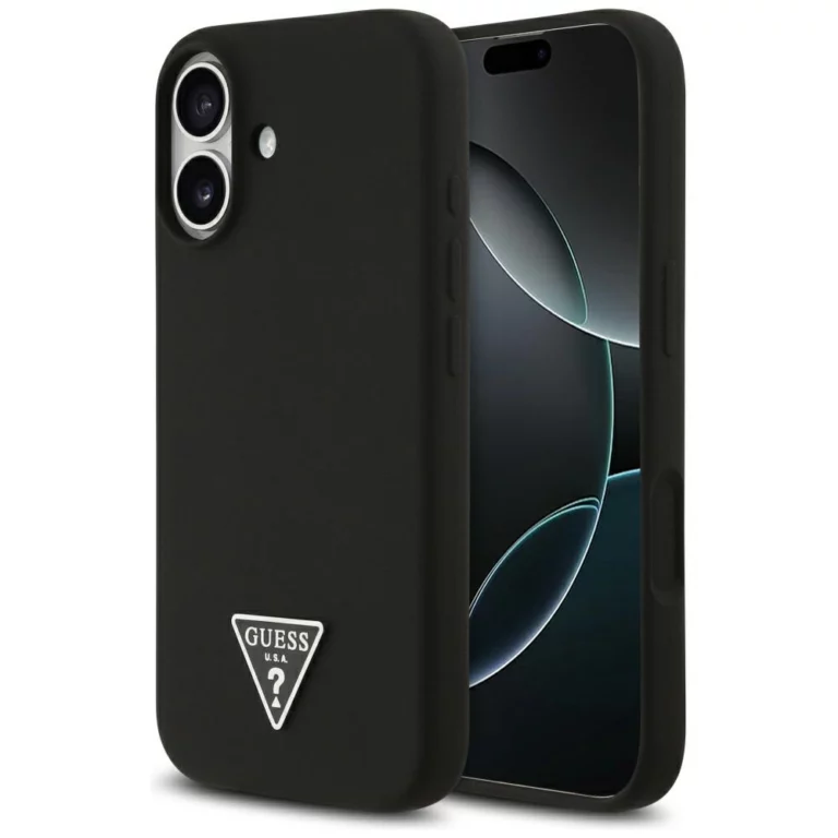 Etui Guess Silicone Triangle Logo MagSafe do iPhone 17 - czarne
