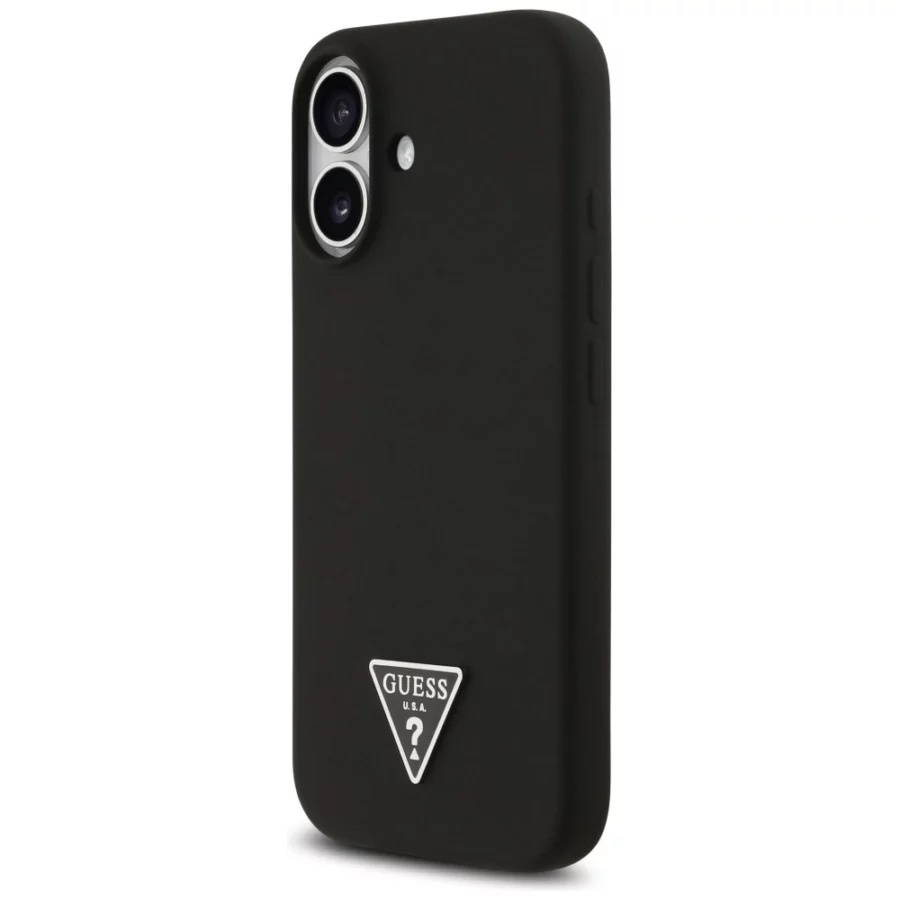 Etui Guess Silicone Triangle Logo MagSafe do iPhone 17 - czarne