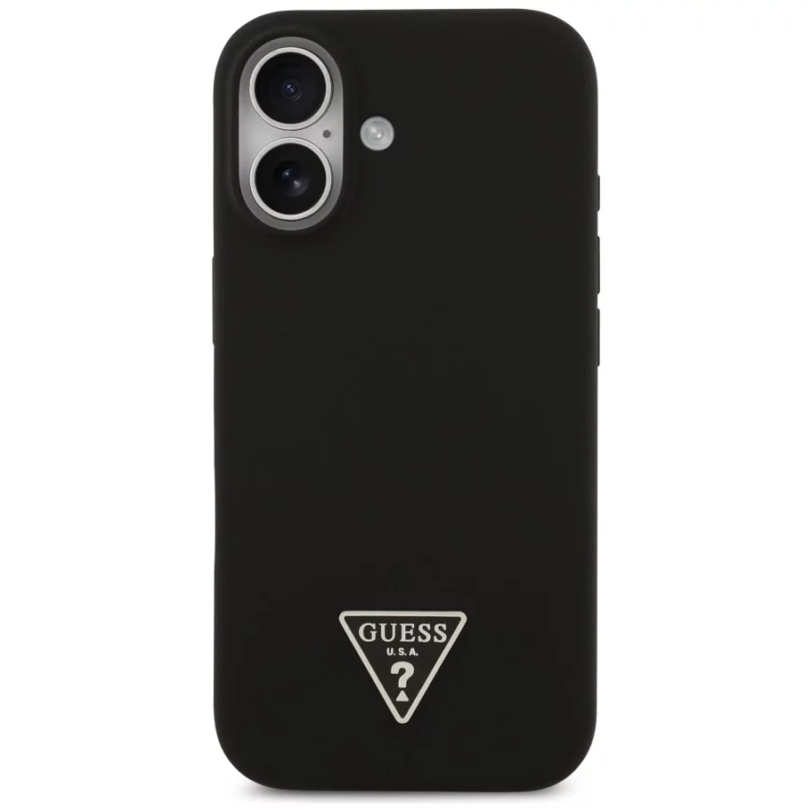 Etui Guess Silicone Triangle Logo MagSafe do iPhone 17 - czarne