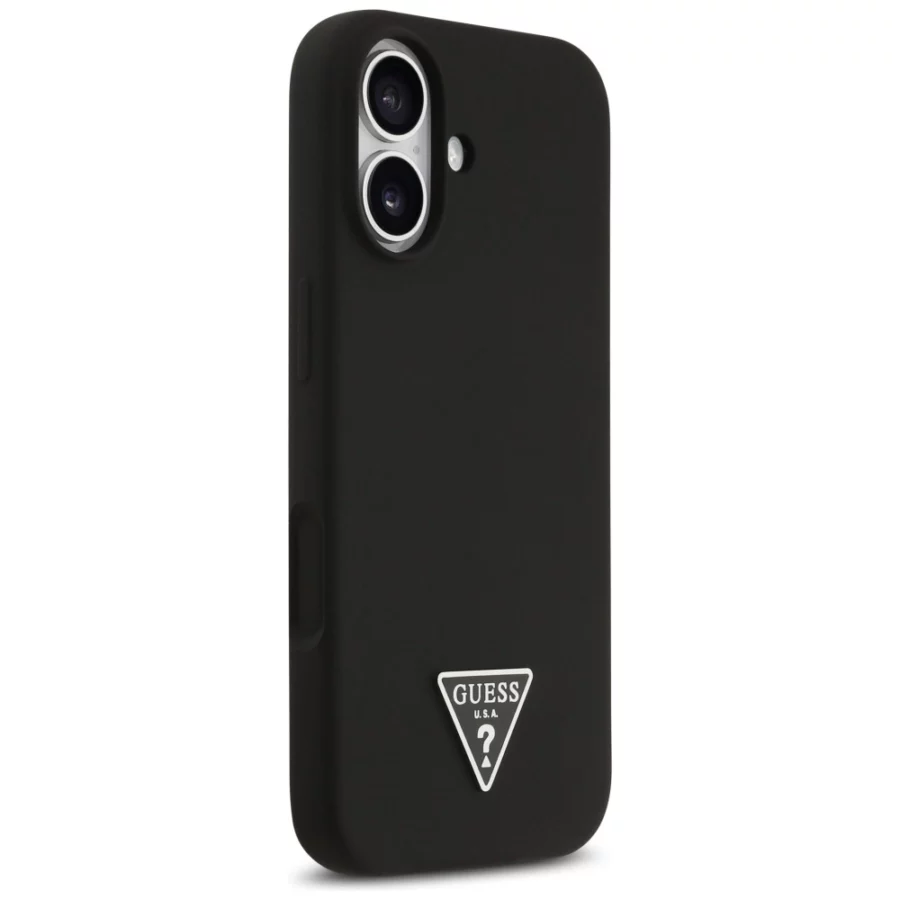 Etui Guess Silicone Triangle Logo MagSafe do iPhone 17 - czarne
