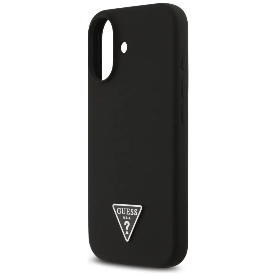 Etui Guess Silicone Triangle Logo MagSafe do iPhone 17 - czarne