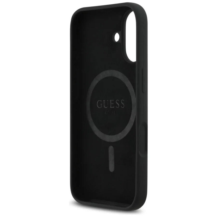 Etui Guess Silicone Triangle Logo MagSafe do iPhone 17 - czarne