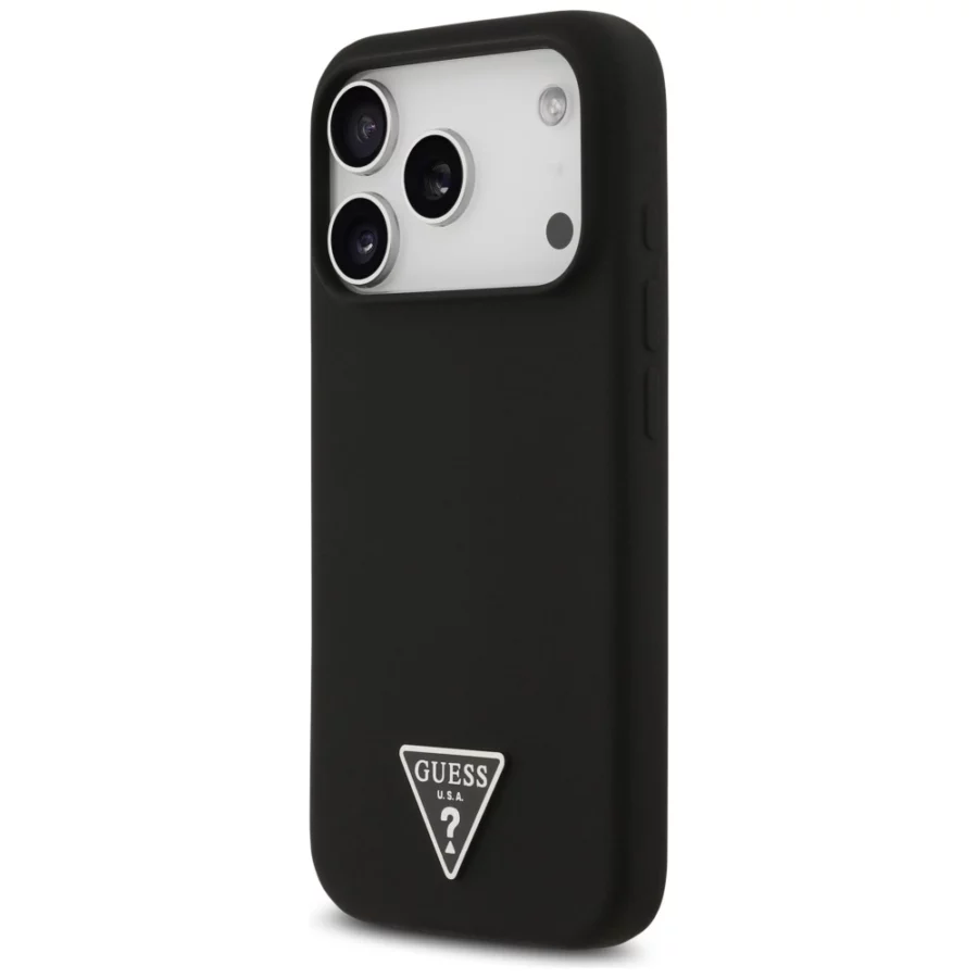 Etui Guess Silicone Triangle Logo MagSafe do iPhone 17 Pro - czarne