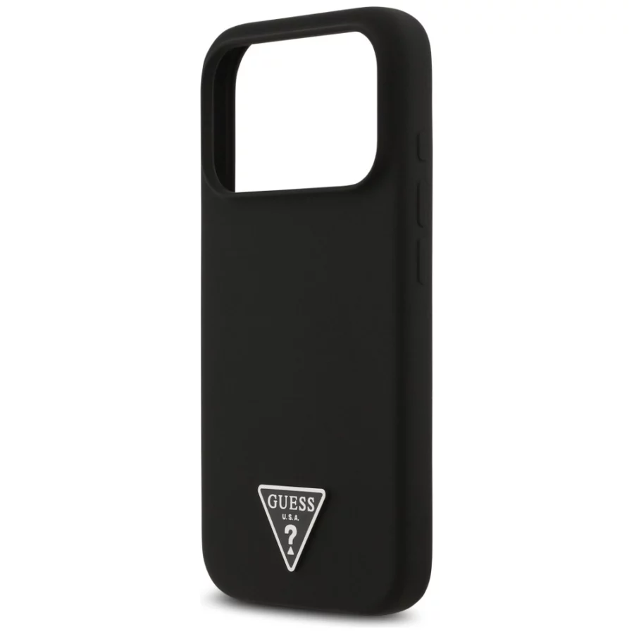 Etui Guess Silicone Triangle Logo MagSafe do iPhone 17 Pro - czarne