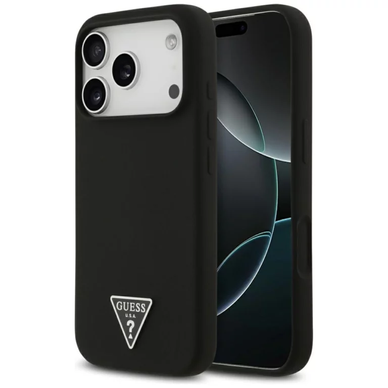 Etui Guess Silicone Triangle Logo MagSafe do iPhone 17 Pro Max - czarne