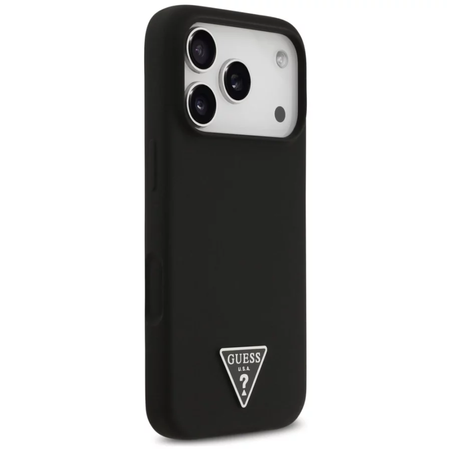 Etui Guess Silicone Triangle Logo MagSafe do iPhone 17 Pro Max - czarne