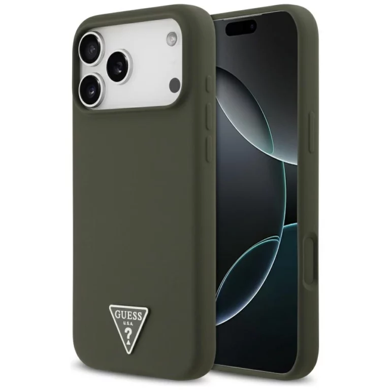 Etui Guess Silicone Triangle Logo MagSafe na iPhone 17 Pro Max - zielone