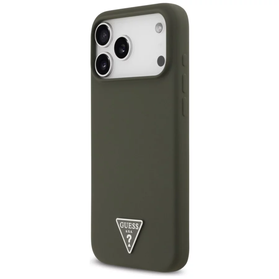Etui Guess Silicone Triangle Logo MagSafe na iPhone 17 Pro Max - zielone