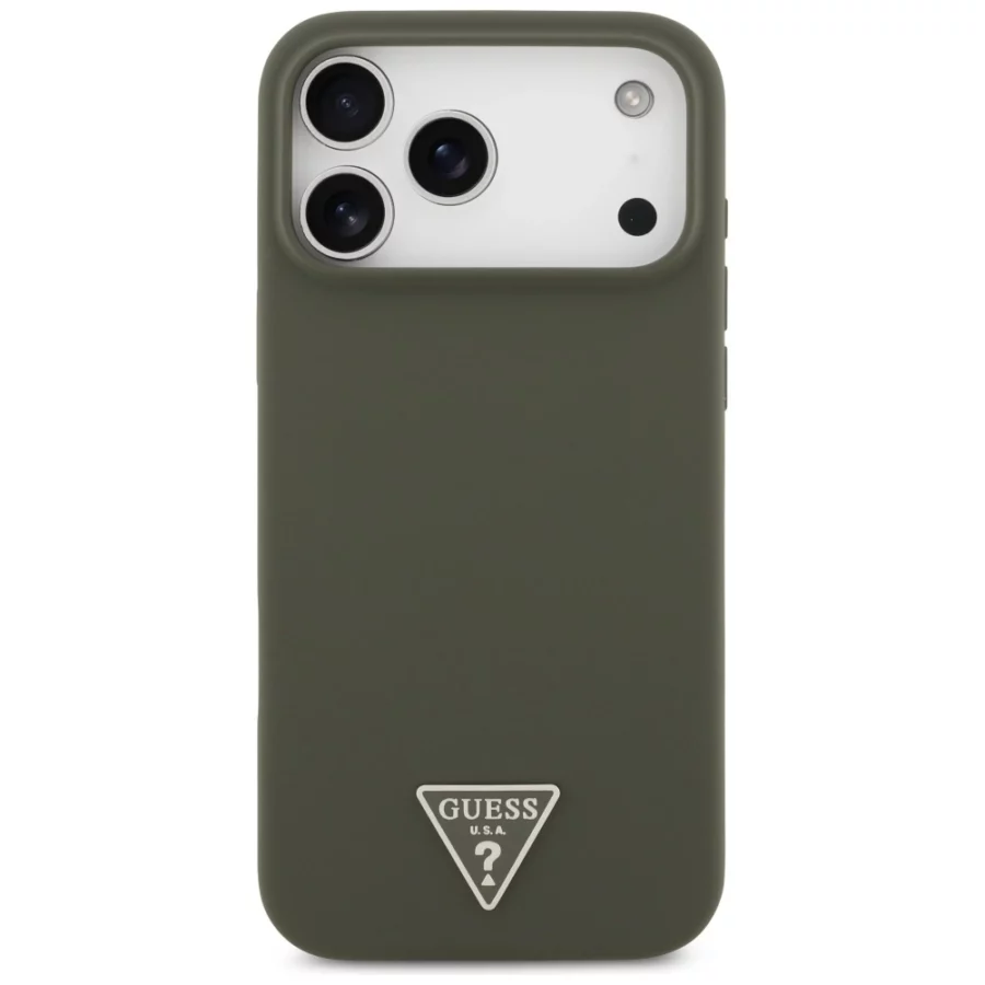 Etui Guess Silicone Triangle Logo MagSafe na iPhone 17 Pro Max - zielone