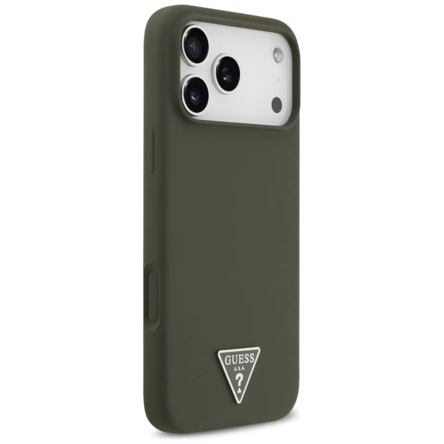 Etui Guess Silicone Triangle Logo MagSafe na iPhone 17 Pro Max - zielone