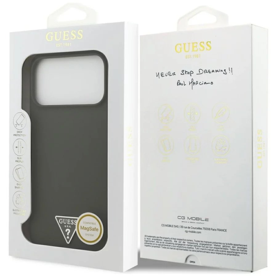 Etui Guess Silicone Triangle Logo MagSafe na iPhone 17 Pro Max - zielone