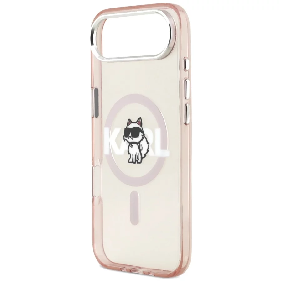 Etui Karl Lagerfeld IML Choupette Sketch Logo MagSafe na iPhone 17 Air - różowe