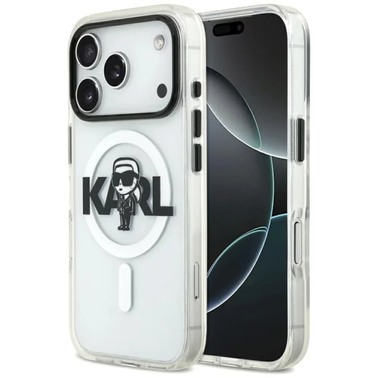 Etui Karl Lagerfeld IML Karl Sketch Logo MagSafe do iPhone 17 Pro - przezroczyste