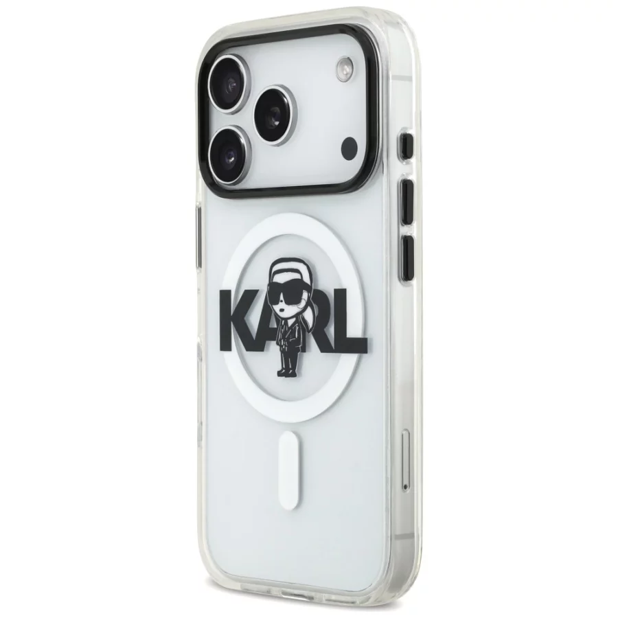 Etui Karl Lagerfeld IML Karl Sketch Logo MagSafe do iPhone 17 Pro - przezroczyste