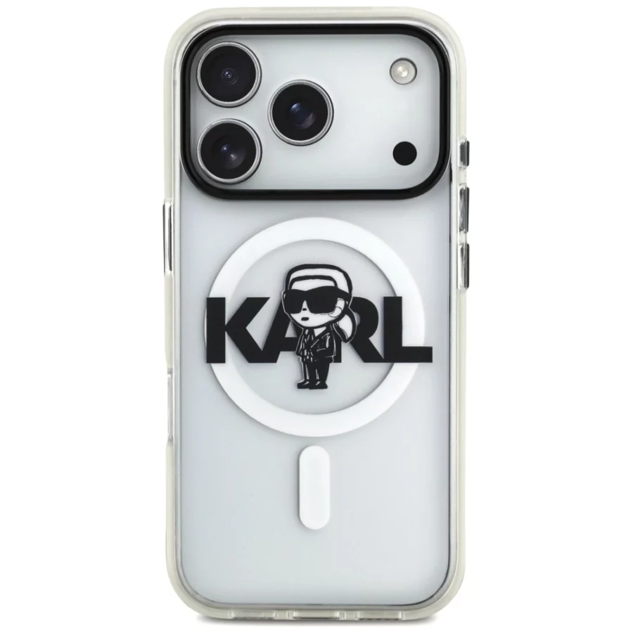 Etui Karl Lagerfeld IML Karl Sketch Logo MagSafe do iPhone 17 Pro - przezroczyste
