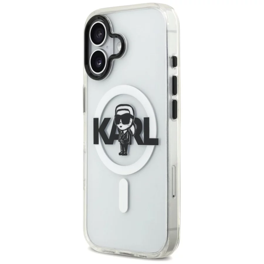 Etui Karl Lagerfeld IML Karl Sketch Logo MagSafe do iPhone 17 - przezroczyste