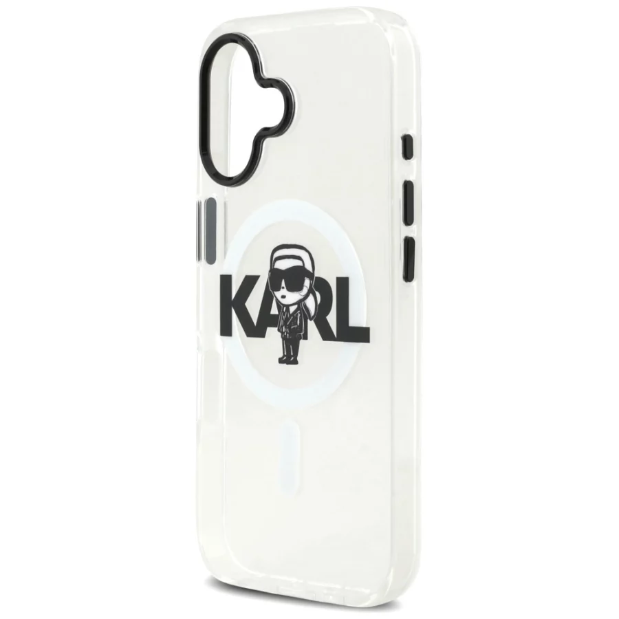 Etui Karl Lagerfeld IML Karl Sketch Logo MagSafe do iPhone 17 - przezroczyste