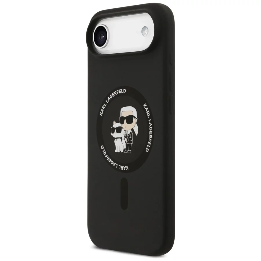 Etui Karl Lagerfeld Silicone Karl&Choupette Ring MagSafe do iPhone 17 Air - czarne
