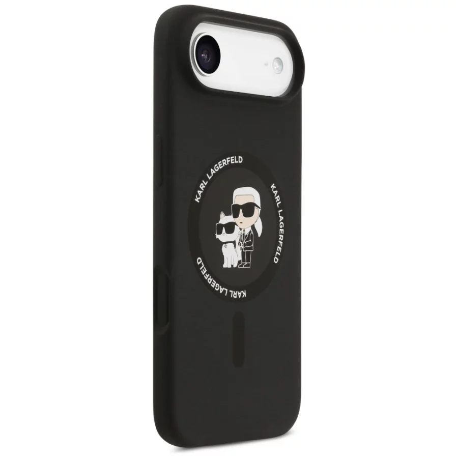 Etui Karl Lagerfeld Silicone Karl&Choupette Ring MagSafe do iPhone 17 Air - czarne