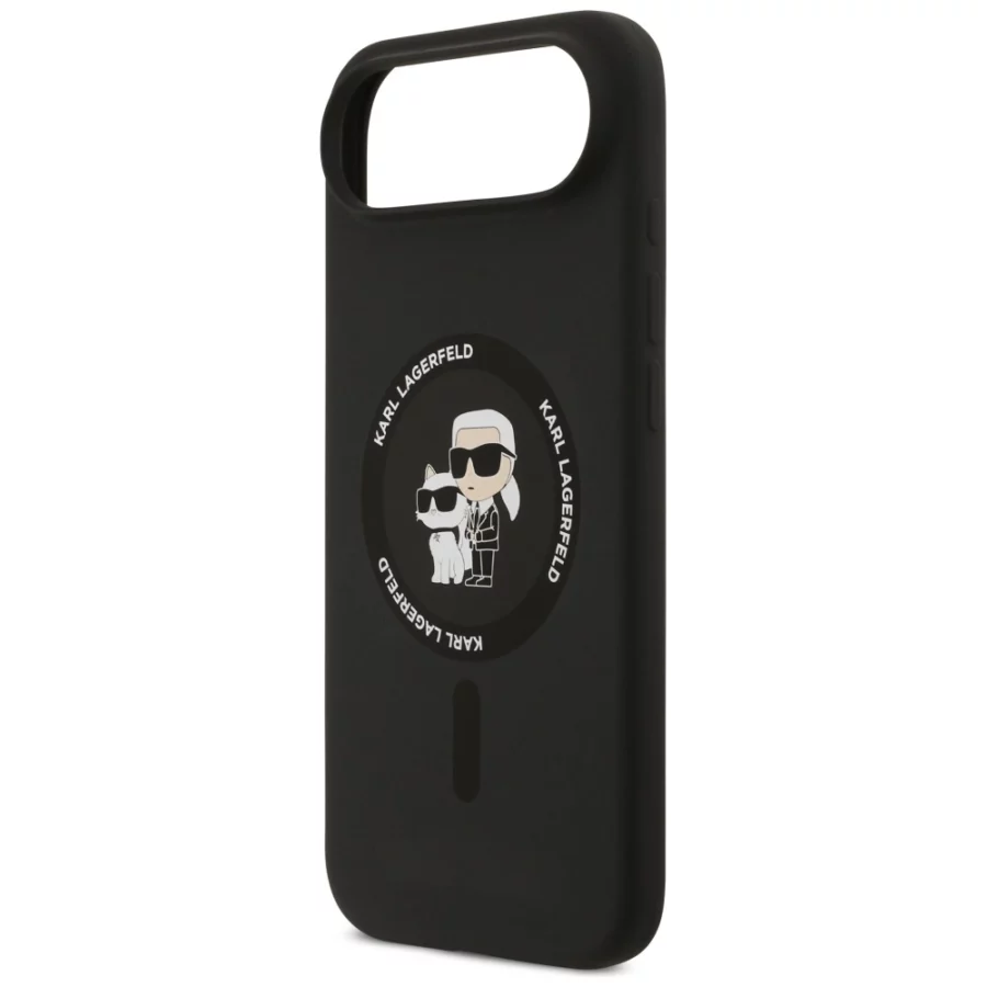 Etui Karl Lagerfeld Silicone Karl&Choupette Ring MagSafe do iPhone 17 Air - czarne