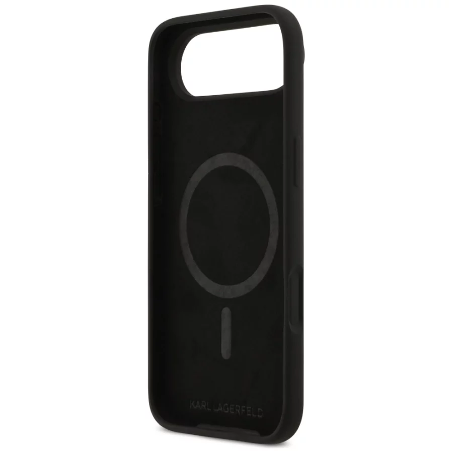 Etui Karl Lagerfeld Silicone Karl&Choupette Ring MagSafe do iPhone 17 Air - czarne