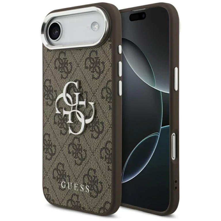 Etui Guess 4G Big 4G Classic Logo na iPhone 17 Air - brązowo-srebrne