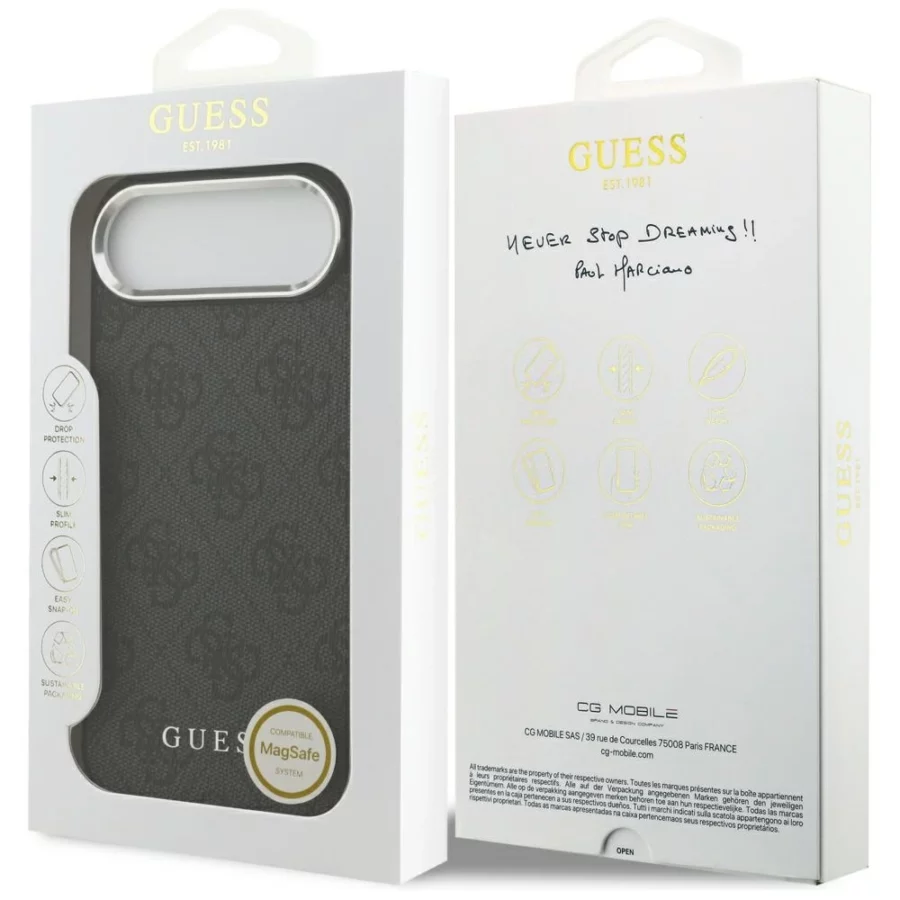 Etui Guess 4G Classic Logo MagSafe na iPhone 17 Air - czarne