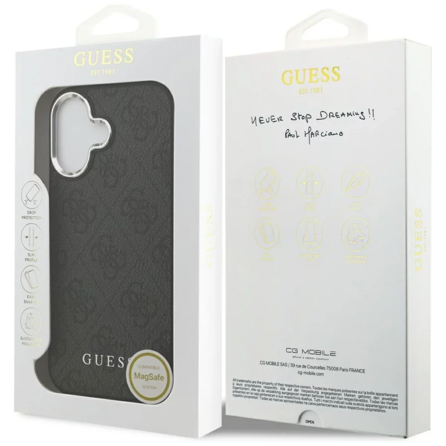 Etui Guess 4G Classic Logo MagSafe na iPhone 17 - czarne