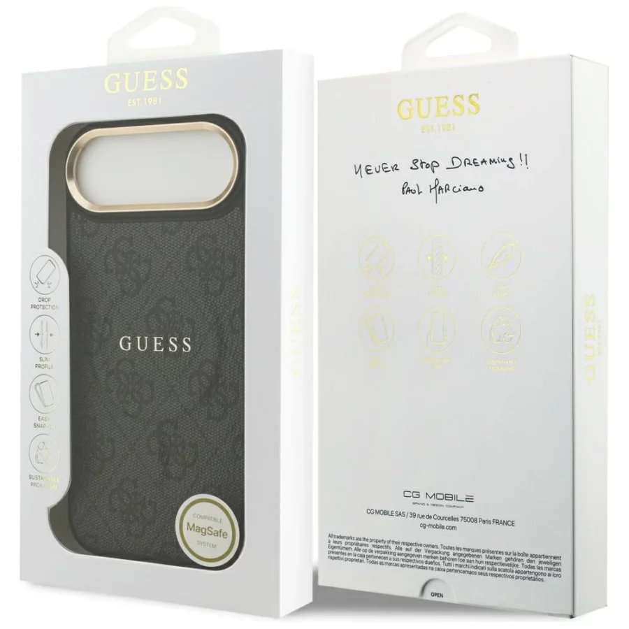 Etui Guess 4G PU Classic Logo MagSafe na iPhone 17 Air - czarne