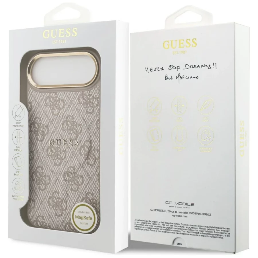 Etui Guess 4G PU Classic Logo MagSafe na iPhone 17 Air - różowe