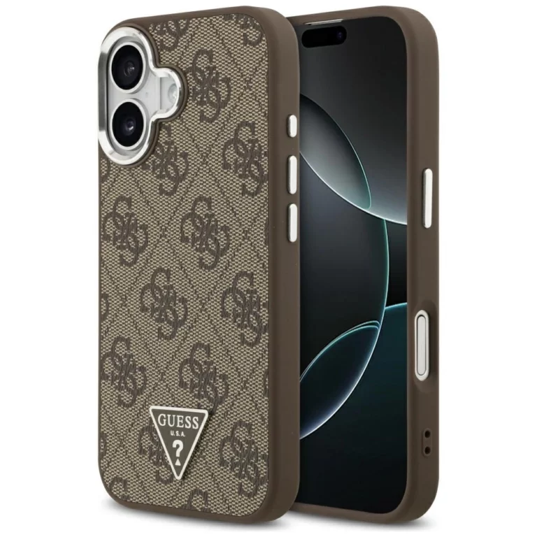 Etui Guess 4G Triangle Logo MagSafe na iPhone 17 - brązowe