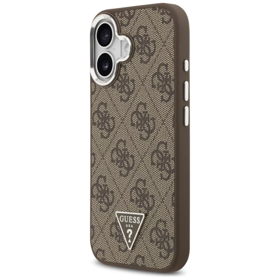 Etui Guess 4G Triangle Logo MagSafe na iPhone 17 - brązowe